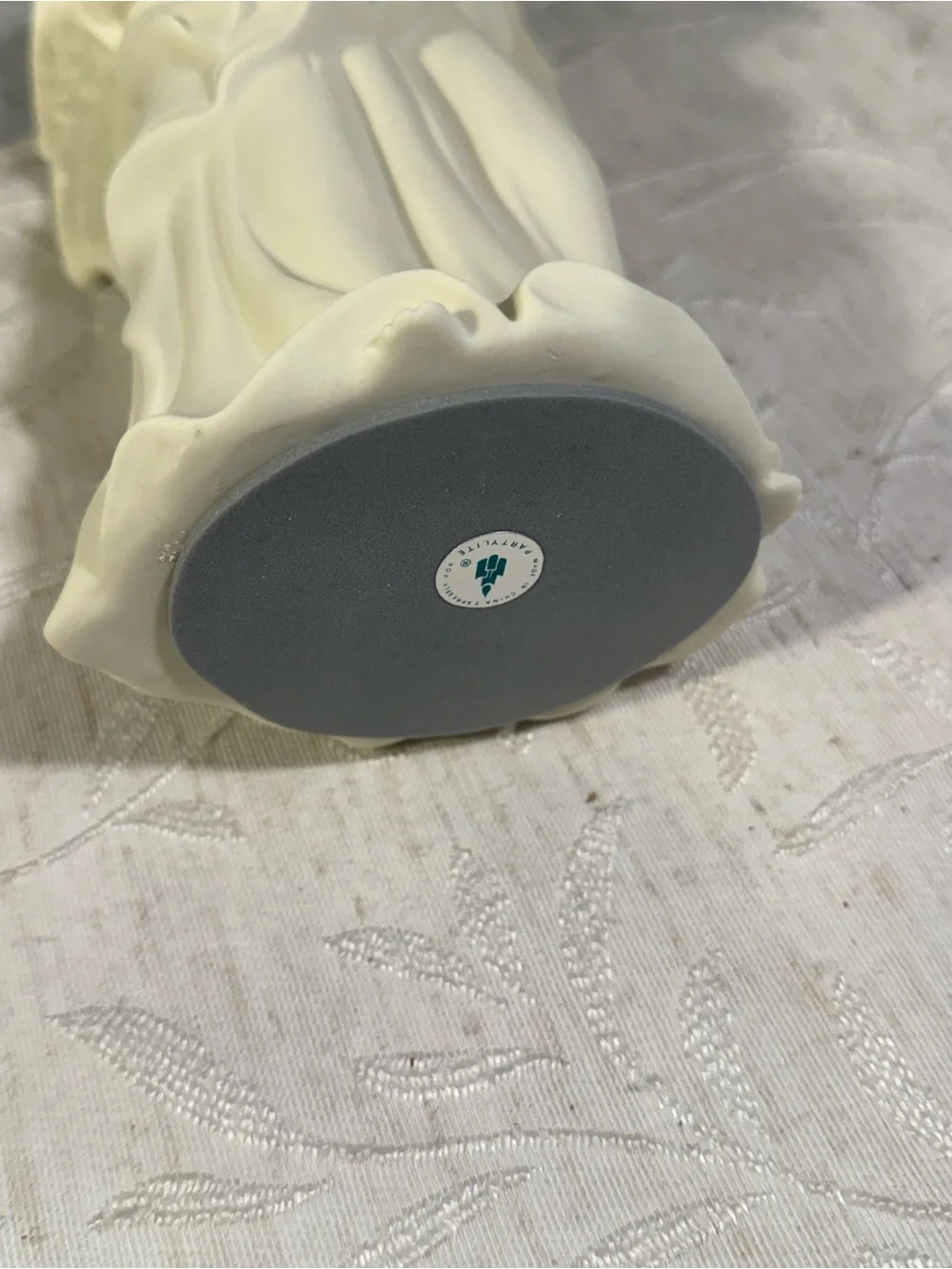 PartyLite Mandolin Angel Bisque Porcelain Taper Candle Holder Figurine 9.5